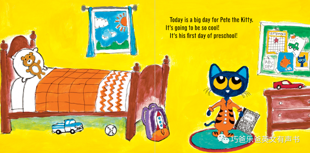 Pete the Kitty's First Day of Preschool by James Dean高清绘本内页6-巧爸乐爸-绘本推荐