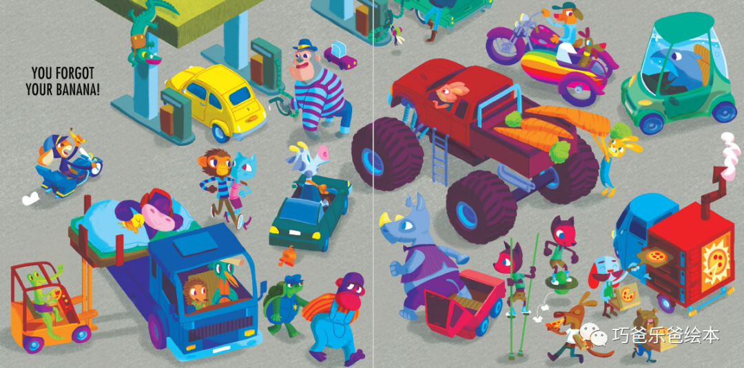 Follow That Car By Lucy Feather高清绘本内页16-巧爸乐爸-绘本推荐