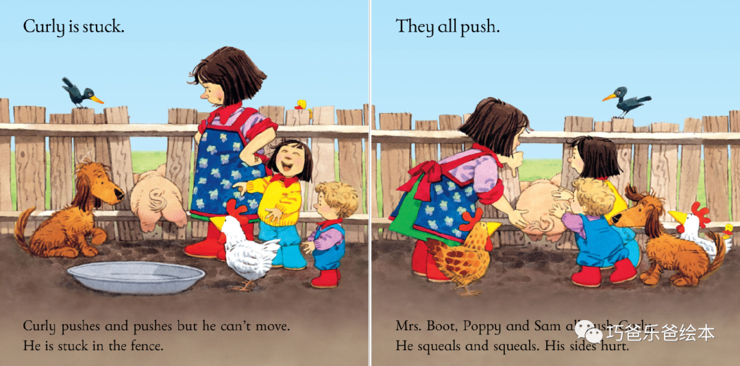 Pig Gets Stuck Usborne Farmyard Tales by Heather Amery高清绘本内页11-巧爸乐爸-绘本推荐
