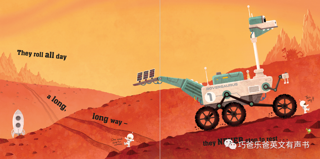 忙碌的恐龙车之火星支援 Diggersaurs Mission to Mars高清绘本内页7-巧爸乐爸-绘本推荐