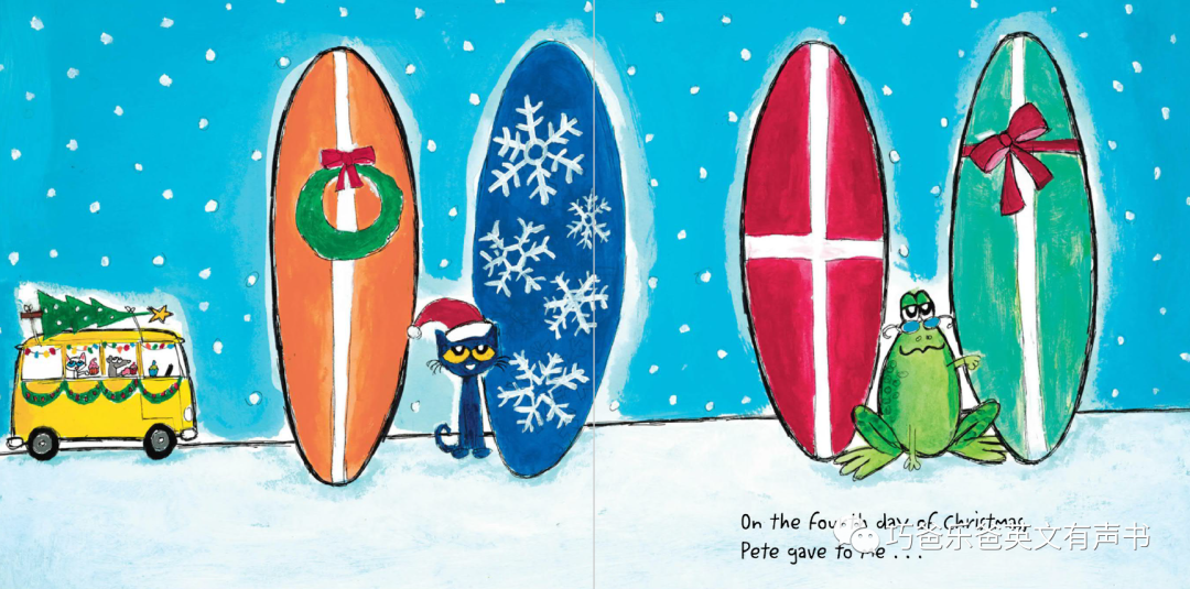 Pete the Cat's 12 Groovy Days of Christmas by James Dean高清绘本内页9-巧爸乐爸-绘本推荐