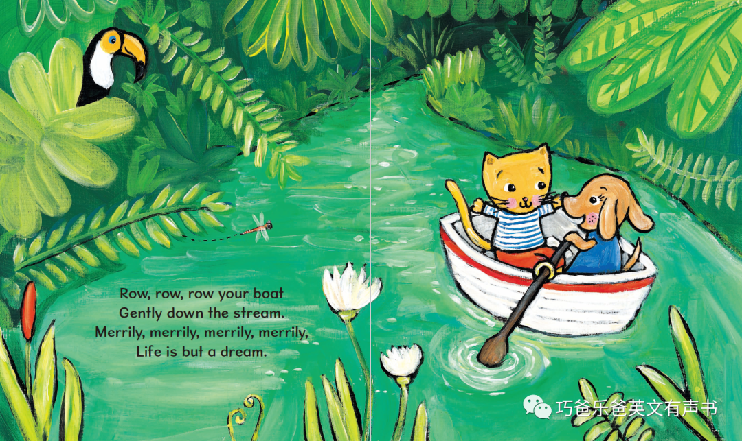 你的小船摇啊摇 Row, Row, Row Your Boat  by Jane Cabrera高清绘本内页6-巧爸乐爸-绘本推荐