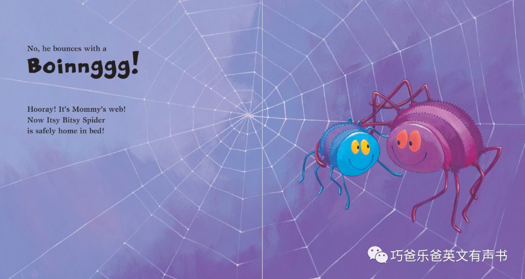 永不言弃的小蜘蛛 Itsy Bitsy Spider by Jack Tickle高清绘本内页12-巧爸乐爸-绘本推荐