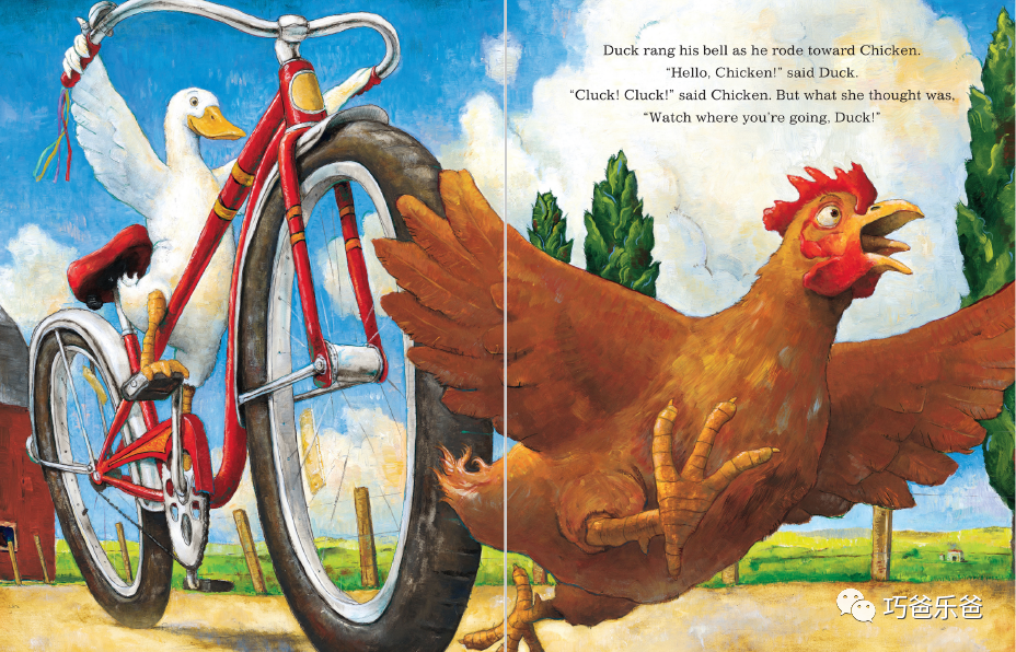 【原版有声书分享】Duck on a Bike by David Shannon高清绘本内页5-巧爸乐爸-绘本推荐