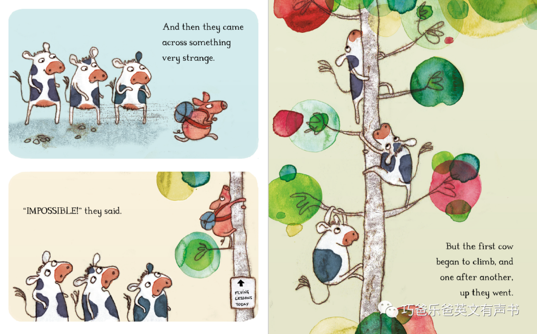 爱爬树的奶牛 The Cow Who Climbed a Tree By Gemma Merino高清绘本内页14-巧爸乐爸-绘本推荐