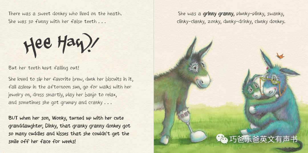 憨笑的驴子奶奶 The Grinny Granny Donkey by Craig Smith高清绘本内页12-巧爸乐爸-绘本推荐