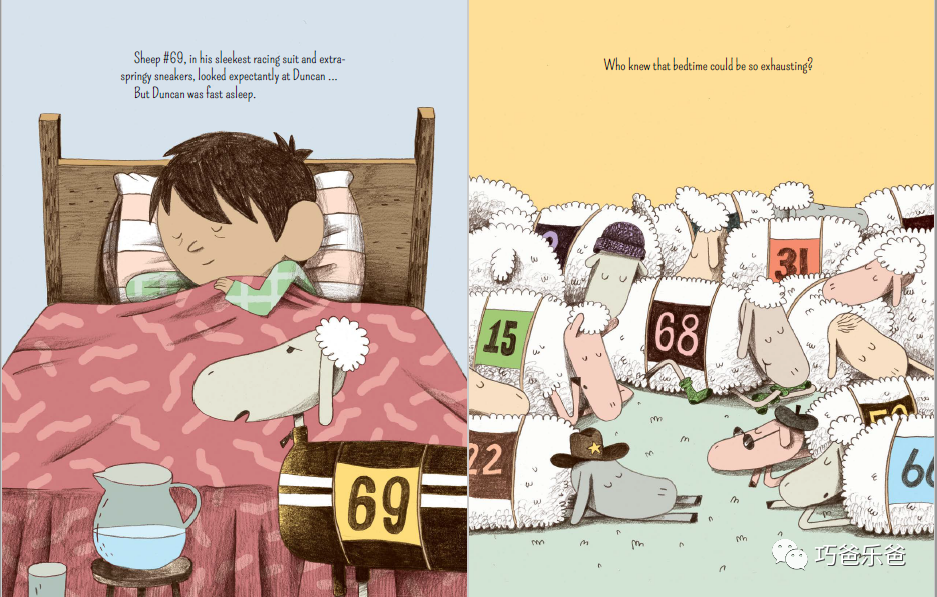 Sleep, Sheep! by Kerry Lyn Sparrow睡不着来数羊吧高清绘本内页3-巧爸乐爸-绘本推荐 Sleep, Sheep! by Kerry Lyn Sparrow睡不着来数羊吧高清绘本内页3-巧爸乐爸-绘本推荐