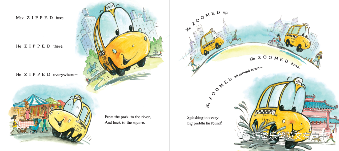 Maxi the Little Taxi By Elizabeth Upton高清绘本内页6-巧爸乐爸-绘本推荐