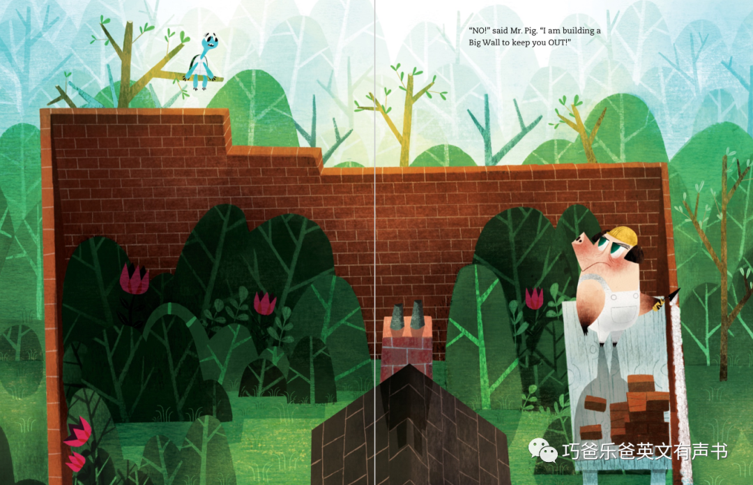 Mr. Pig's Big Wall by Glenn Hernandez高清绘本内页9-巧爸乐爸-绘本推荐