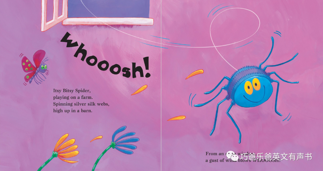 永不言弃的小蜘蛛 Itsy Bitsy Spider by Jack Tickle高清绘本内页4-巧爸乐爸-绘本推荐