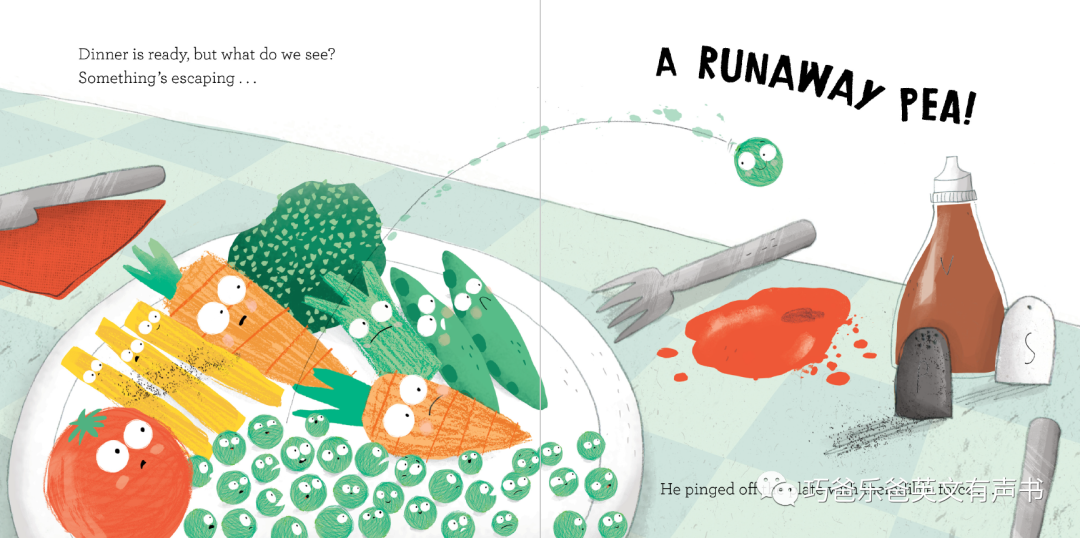 The Runaway Pea By Kjartan Poskitt高清绘本内页6-巧爸乐爸-绘本推荐