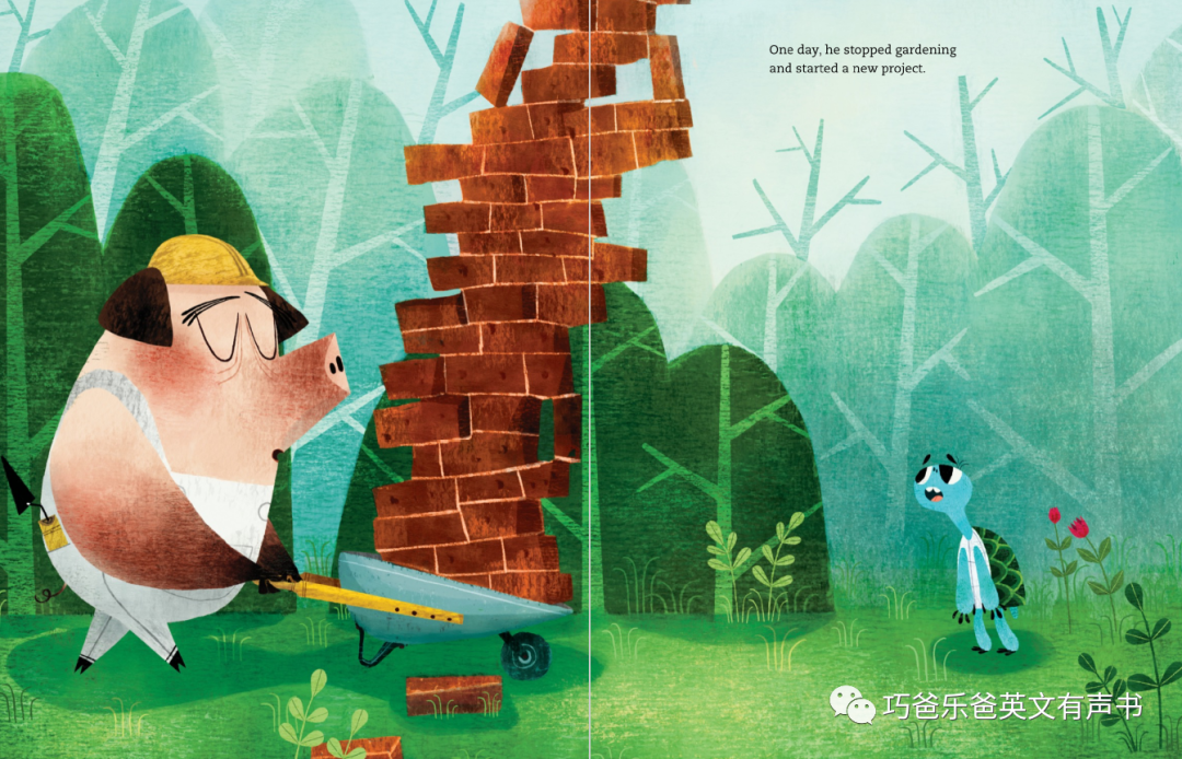 Mr. Pig's Big Wall by Glenn Hernandez高清绘本内页7-巧爸乐爸-绘本推荐