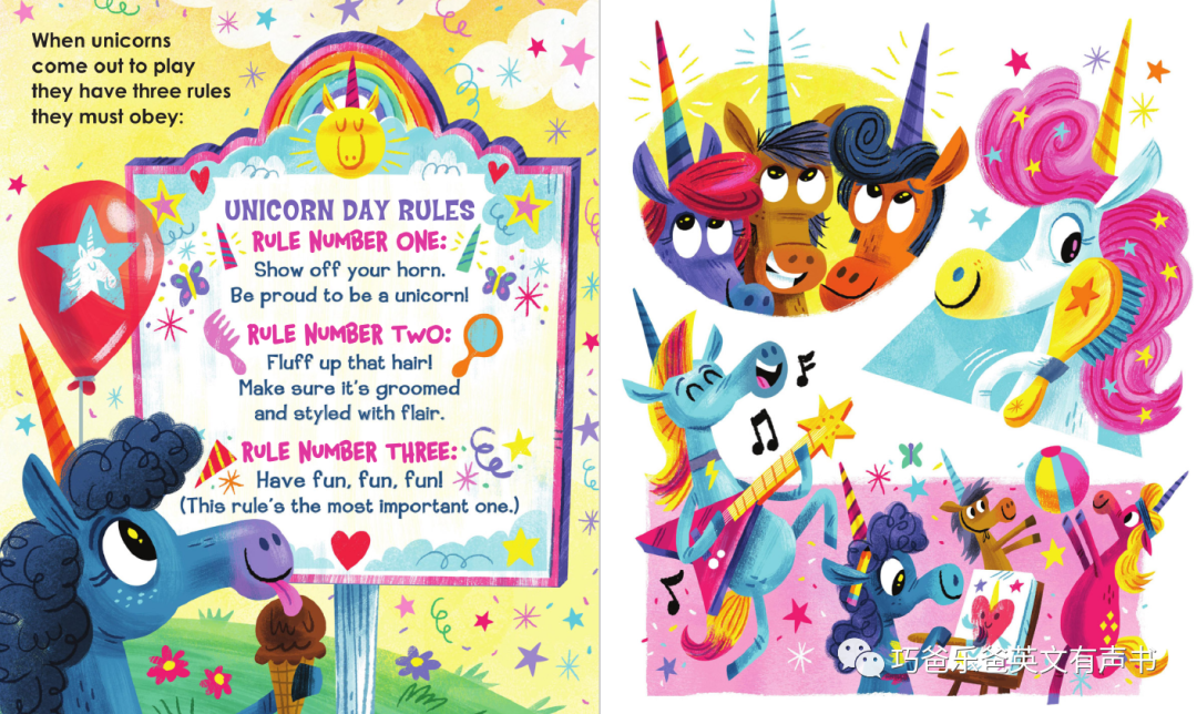独角兽日 儿童魔法书 Unicorn Day by Diana Murray高清绘本内页7-巧爸乐爸-绘本推荐