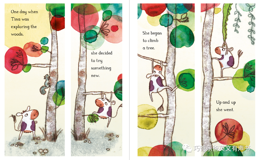 爱爬树的奶牛 The Cow Who Climbed a Tree By Gemma Merino高清绘本内页7-巧爸乐爸-绘本推荐