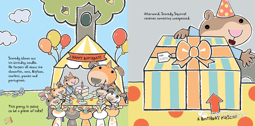 Scaredy Squirrel Has a Birthday Party by Mélanie Watt高清绘本内页16-巧爸乐爸-绘本推荐